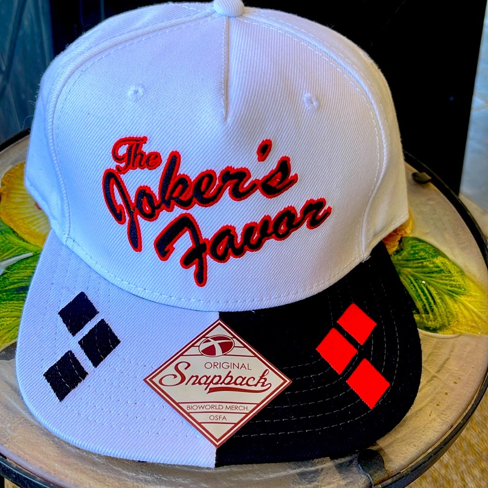 Harley Quinn White Snapback Hat Baseball Cap Joker's Favor Batman DC Comics